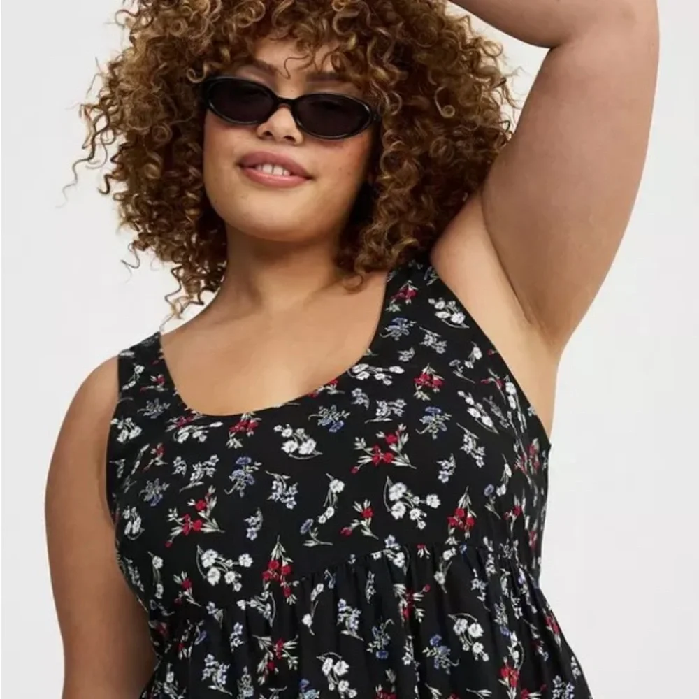 NWT- Torrid Black Floral Tiered Mini Dress – Size 2X - Picture 2 of 7
